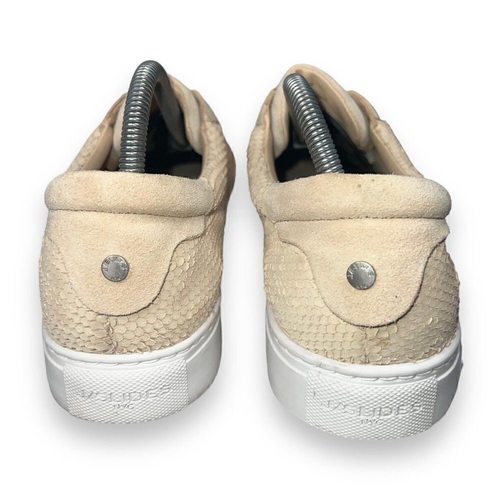 J/Slides Casual Embossed Snakeskin‎ Sneakers Beige Suede Women's 10 - Picture 5 of 12